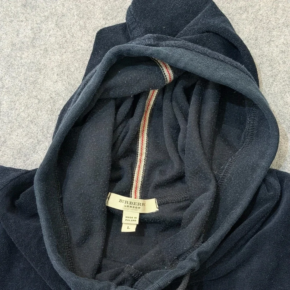 Burberry London Girls Black Terry Hooded Sweatshirt Dress Youth Size Large